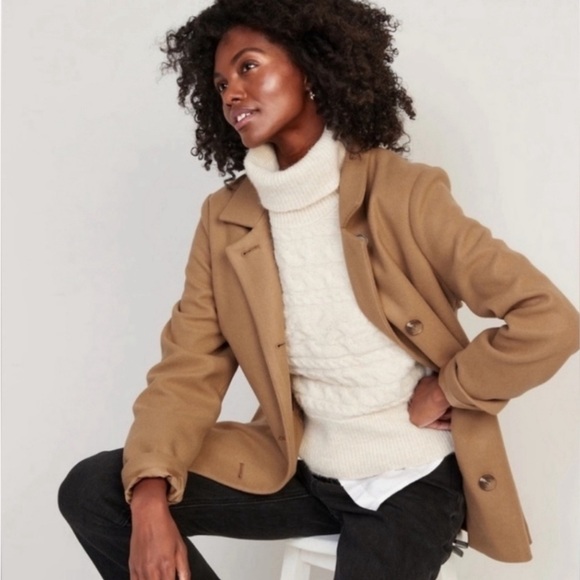 OLD NAVY Coat Camel Brown Tan Peacoat XXL extra large Jacket - Picture 8 of 8